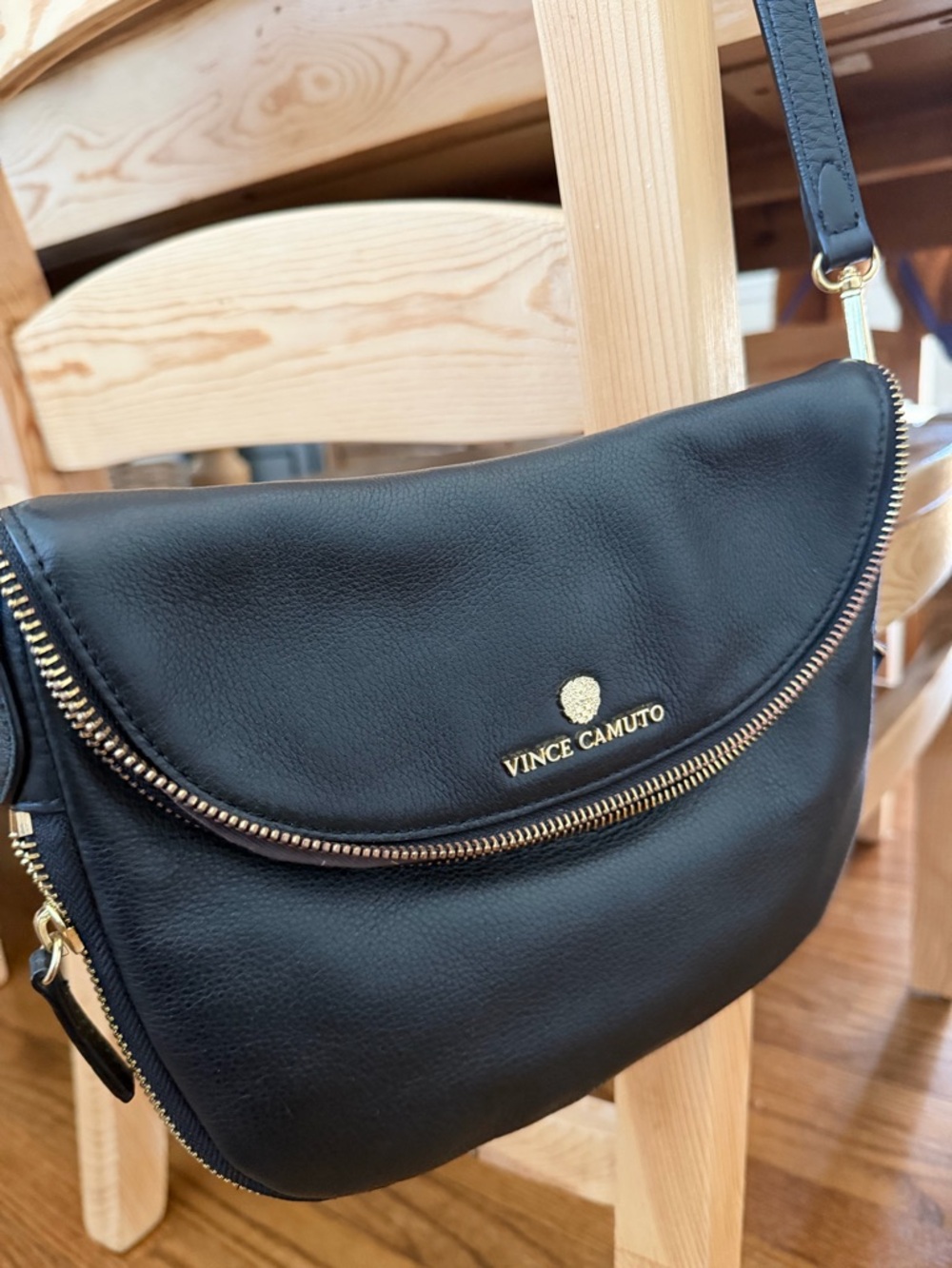 Vince Camuto Black Leather Crossbody - Picture 6 of 7